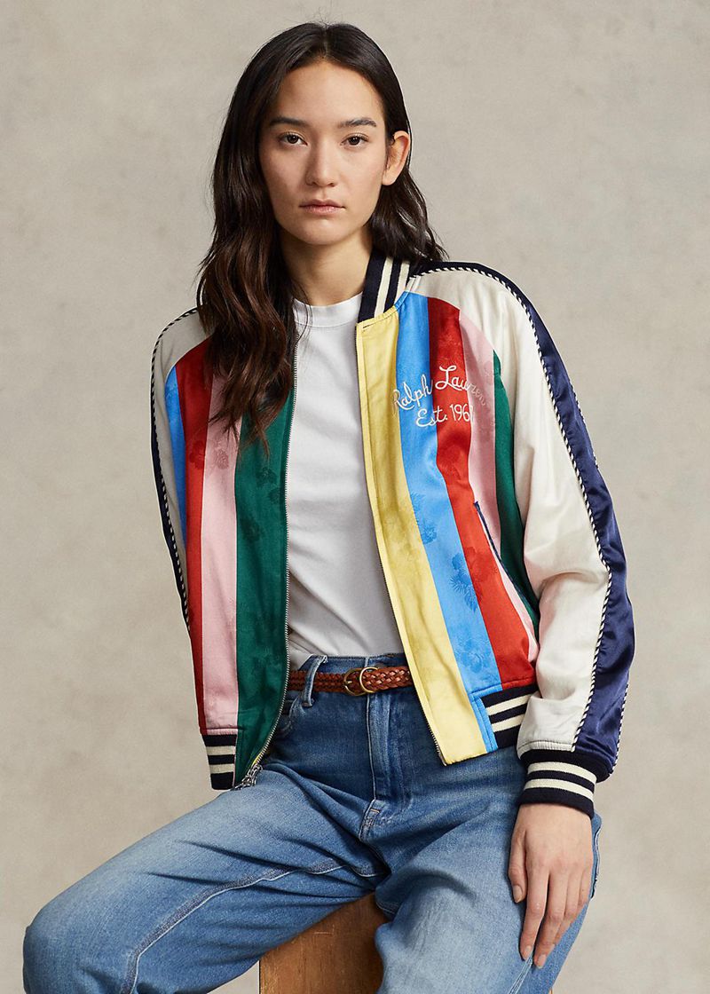 Chaqueta Polo Ralph Lauren Mujer Striped Sateen Bomber Chile Multicolor WGAHX-1386